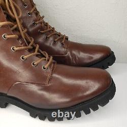 Diesel D-Depp Winter Boots Mens Brown Leather Lace Up Combat US 12 Portugal 45