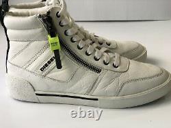 Diesel White Leather S-Dvelows Mens High Top Sneaker Size 9.5 US