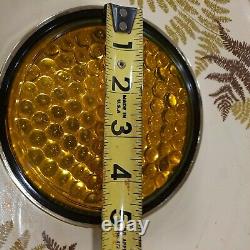 RARE, Vintage 1936, LARGE 5 GLASS REFLECTOR YELLOWithAMBER, BRASS HOUSING