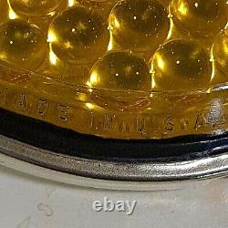 RARE, Vintage 1936, LARGE 5 GLASS REFLECTOR YELLOWithAMBER, BRASS HOUSING