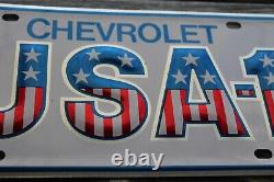 Vintage original Chevrolet gm showroom License Plate Usa-1 camaro 70s nova