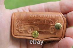 Vintage original Chevy GM Key accessory case leather nos promo Fleetmaster cool