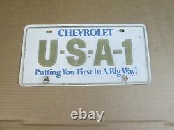 Vintage original Chevy GM Steel USA-1 License plate promo impala camaro 68 69 70