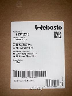 Webasto Airtop 2000 Stc 12v Diesel Air Heater, Heater And Fuel Pump Only Germany